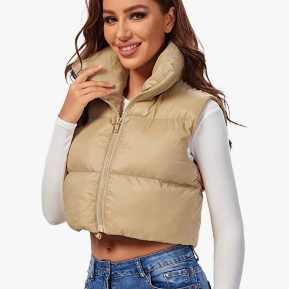 Padded High Collar Vest Lightweight Puffer